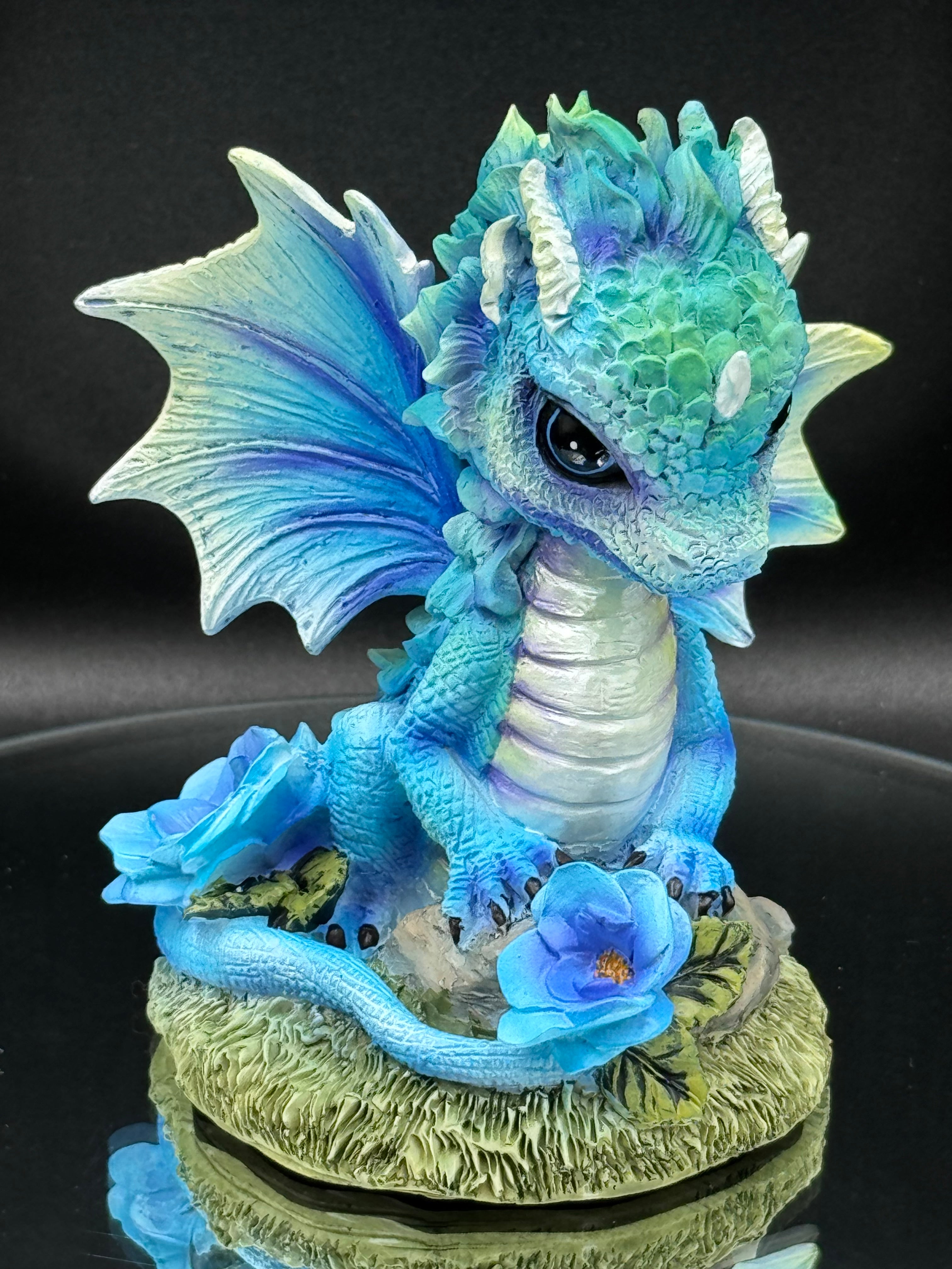 Blue Poppy Flower Dragon 11cm