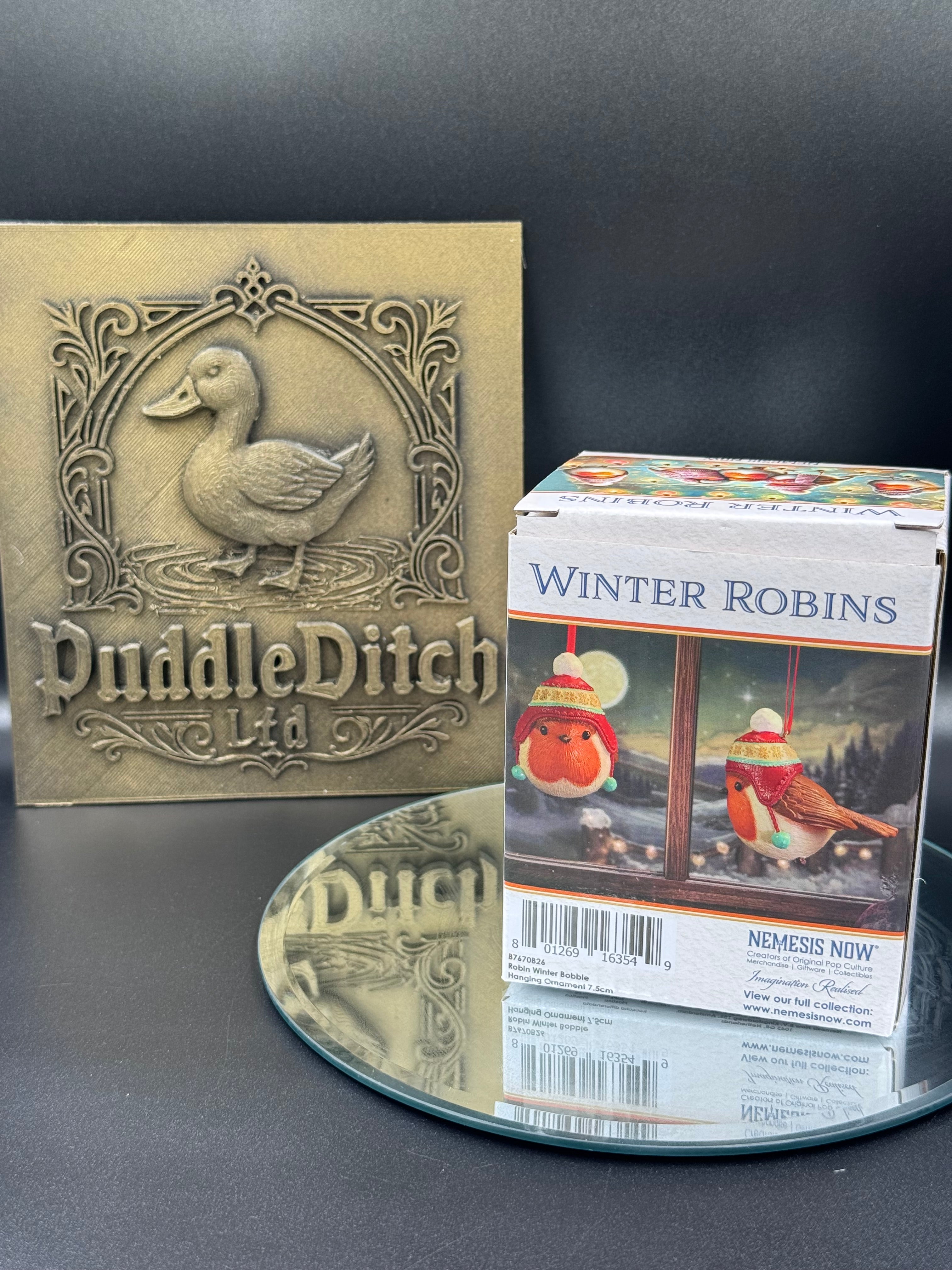 Robin Winter Bobble Hanging Ornament