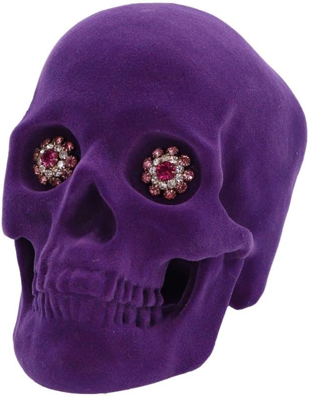 Jewelled Gaze Purple Velour-Feel Skull 18.7cm – Nemesis Now