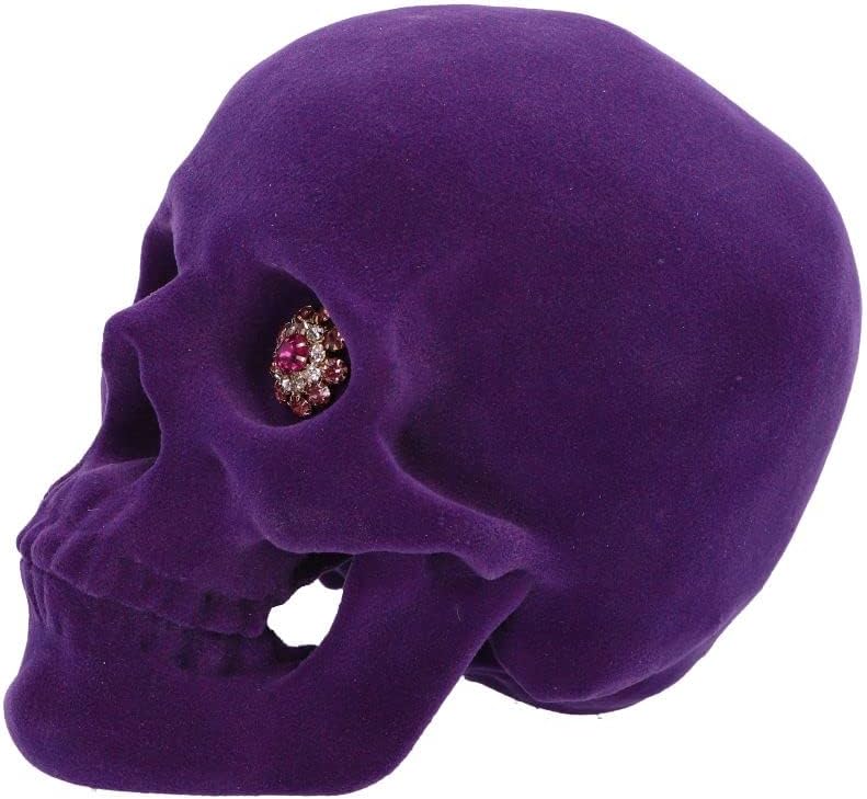 Jewelled Gaze Purple Velour-Feel Skull 18.7cm – Nemesis Now