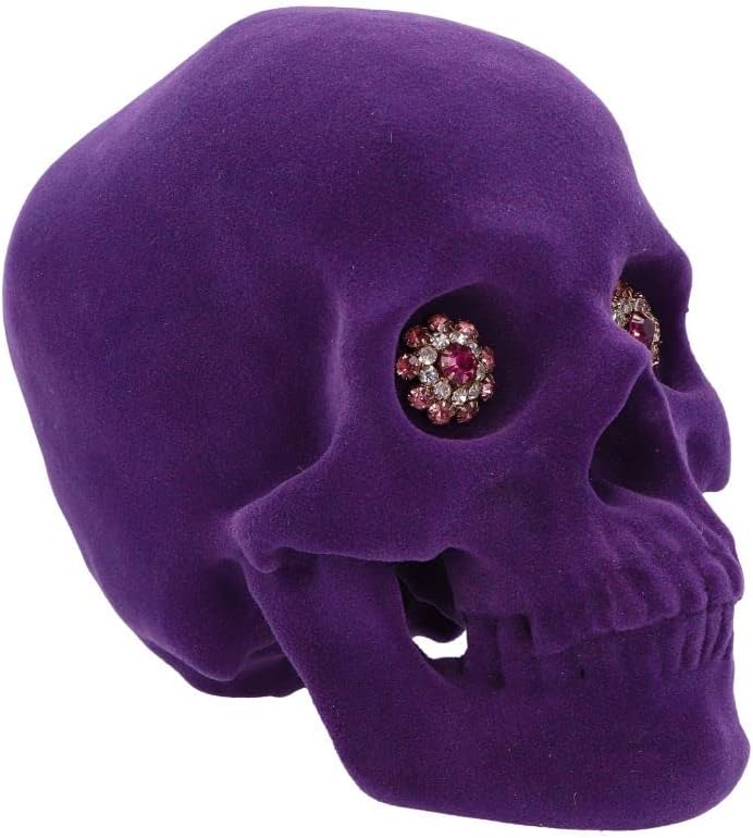 Jewelled Gaze Purple Velour-Feel Skull 18.7cm – Nemesis Now