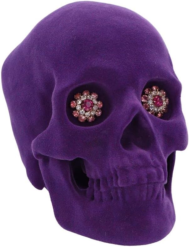Jewelled Gaze Purple Velour-Feel Skull 18.7cm – Nemesis Now