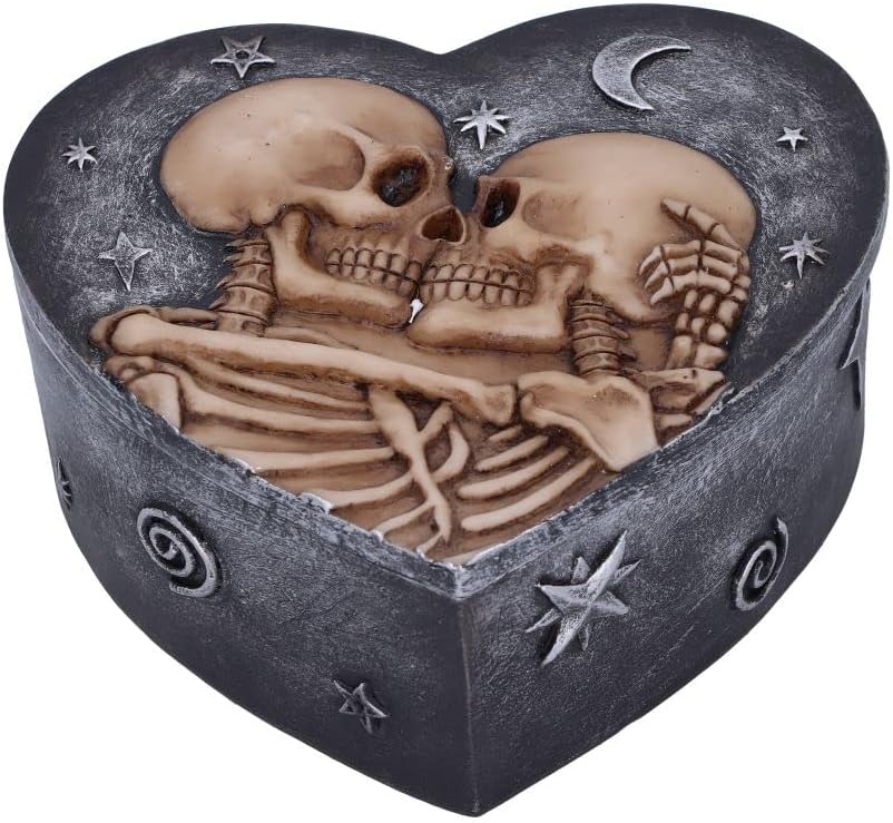 Star Crossed Lovers Skeleton Heart Trinket Box