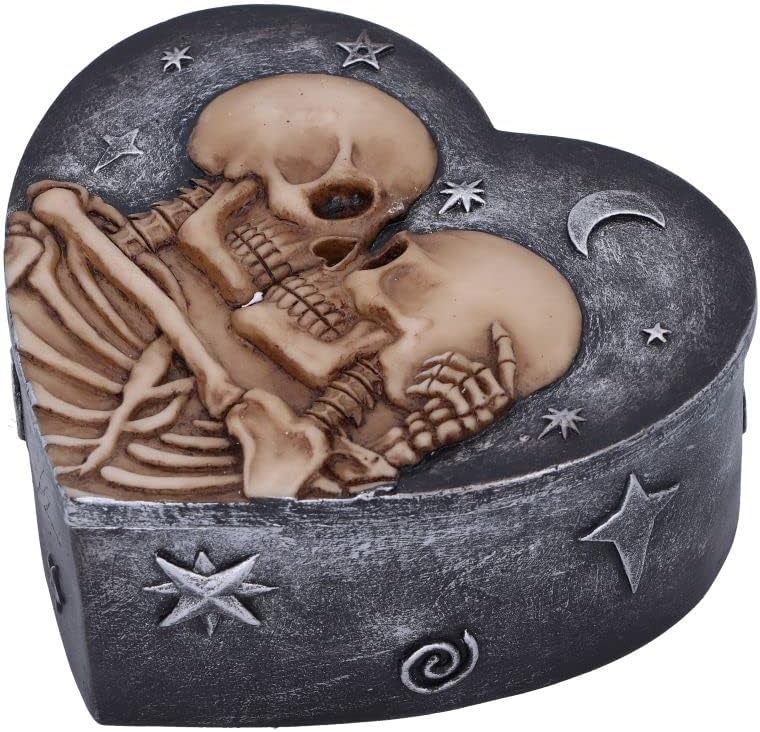 Star Crossed Lovers Skeleton Heart Trinket Box