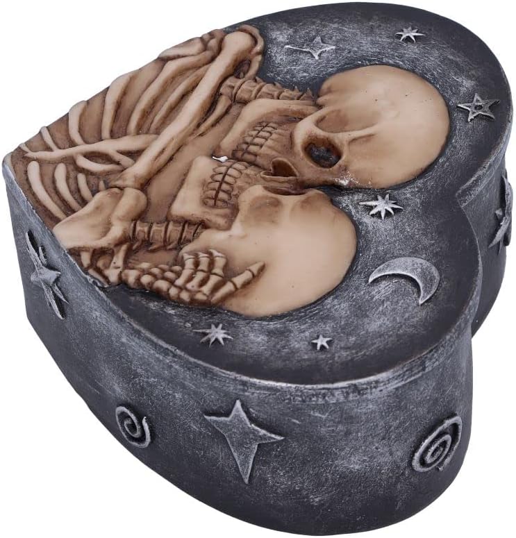 Star Crossed Lovers Skeleton Heart Trinket Box