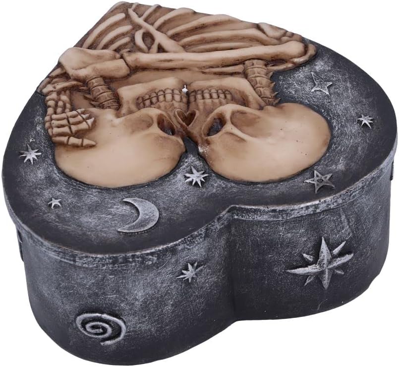Star Crossed Lovers Skeleton Heart Trinket Box