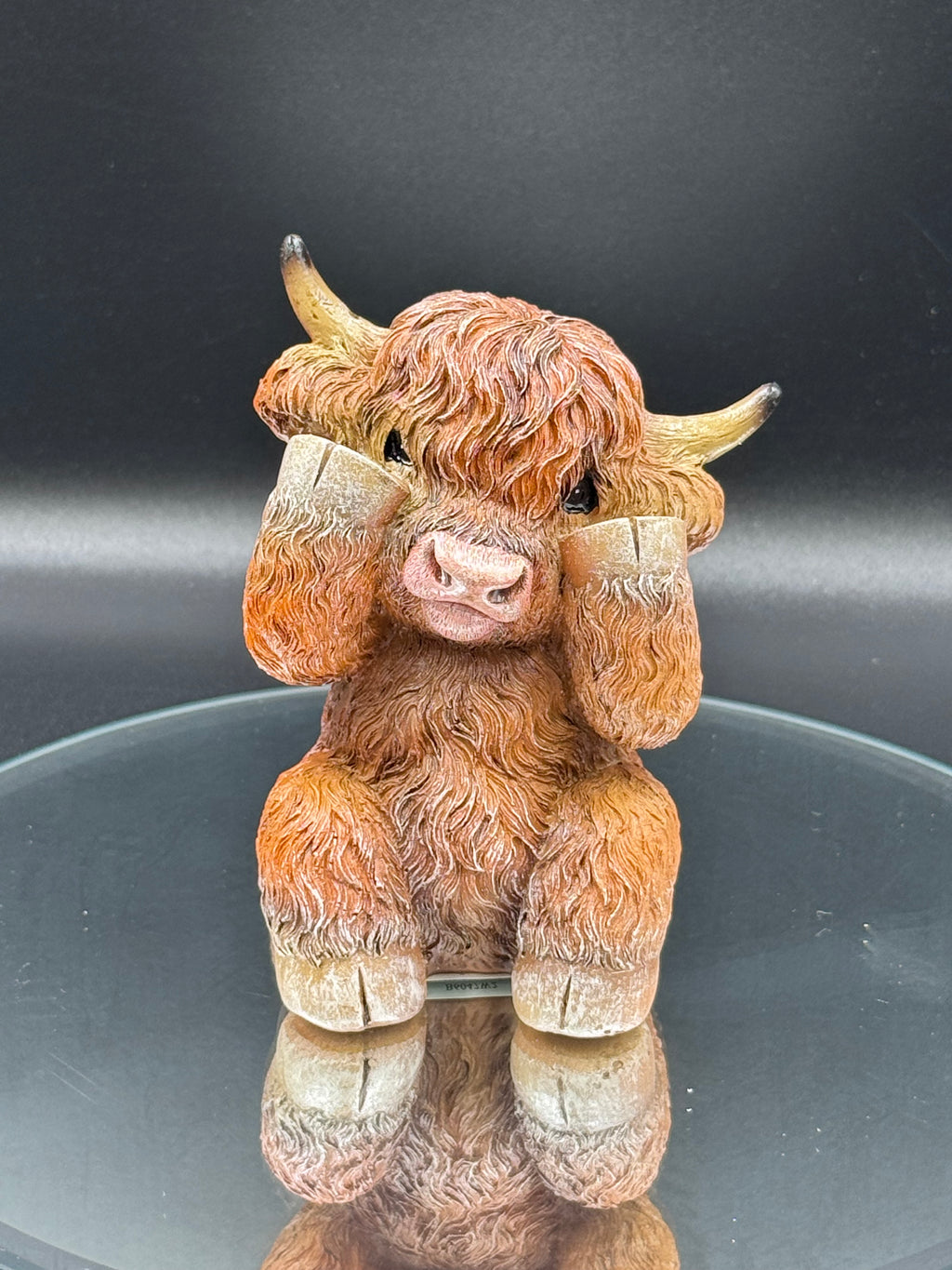 Three Wise Highland Cows 9.6cm