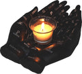 Palmist's Guide Black Palmistry Hands Candle Holder 22.3cm