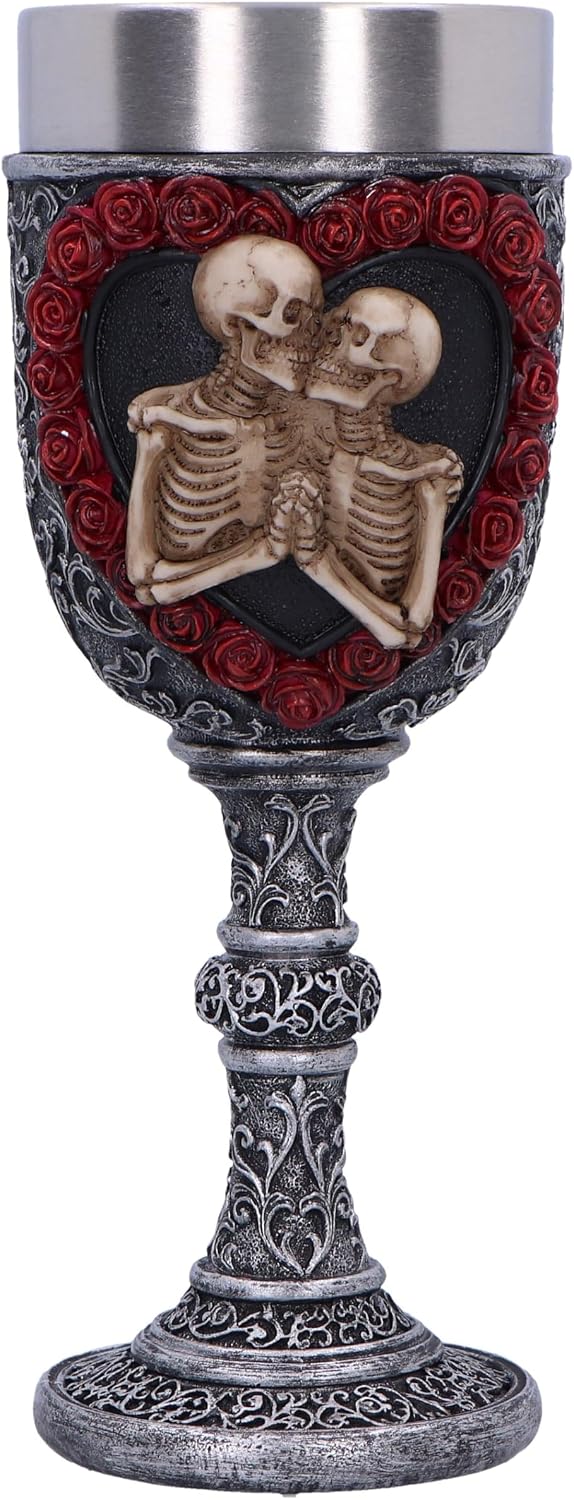 To Have and To Hold Gothic Skeleton Lovers Goblet 19.5cm