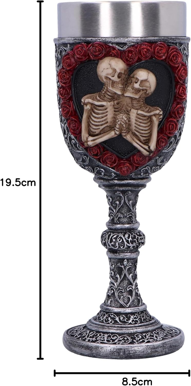 To Have and To Hold Gothic Skeleton Lovers Goblet 19.5cm