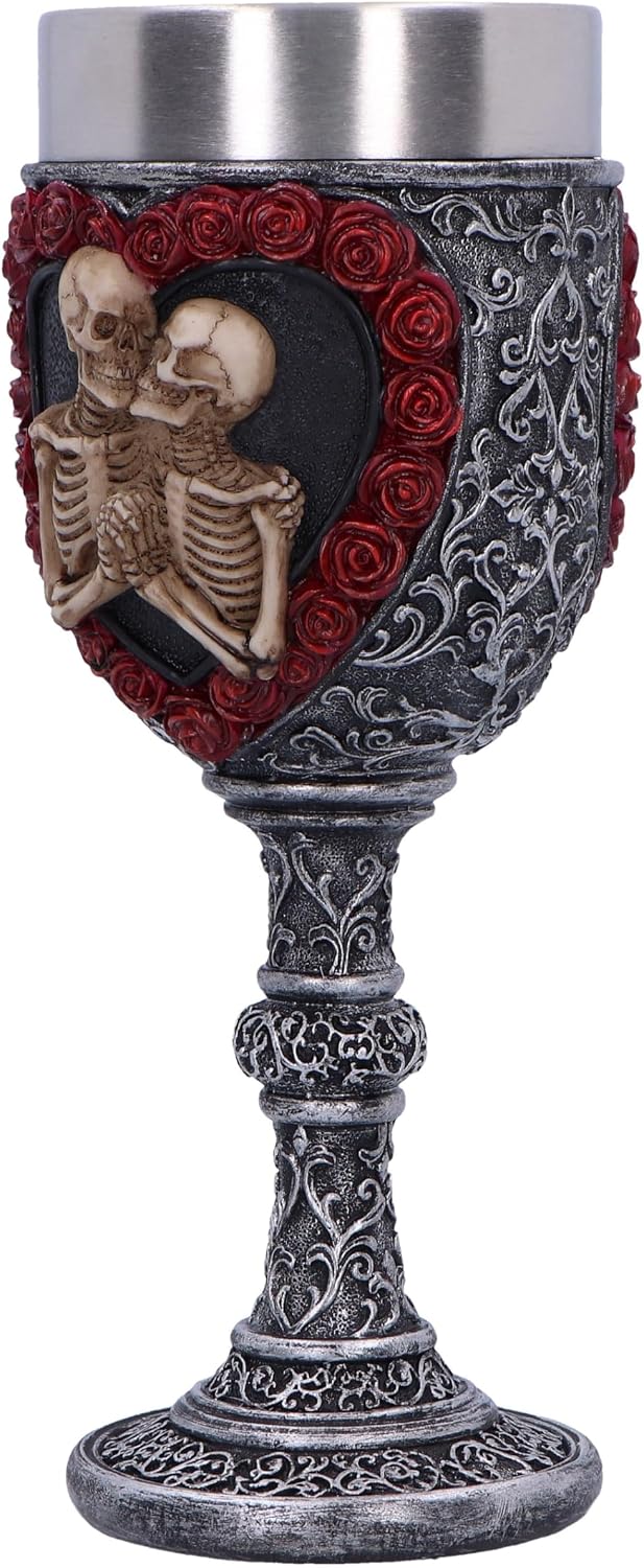 To Have and To Hold Gothic Skeleton Lovers Goblet 19.5cm