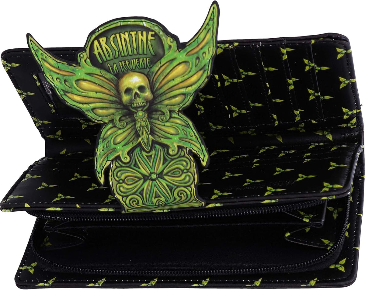 Absinthe La Fée Verte Death's Head Moth Embossed Purse 18.5cm