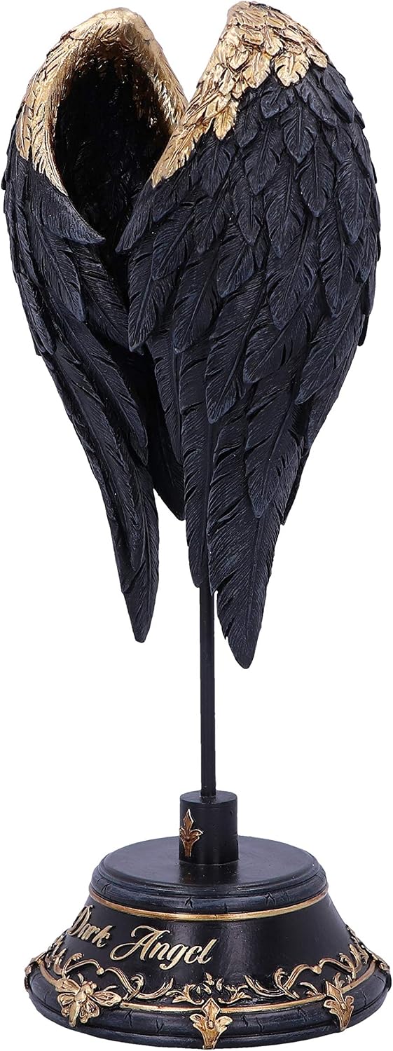 Dark Angel Black & Gold Wings Sculpture 26cm – Nemesis Now