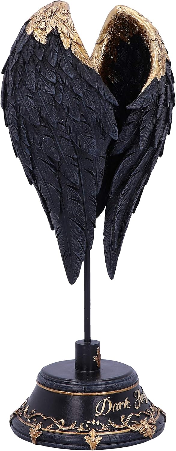 Dark Angel Black & Gold Wings Sculpture 26cm – Nemesis Now