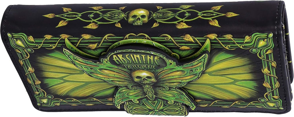 Absinthe La Fée Verte Death's Head Moth Embossed Purse 18.5cm
