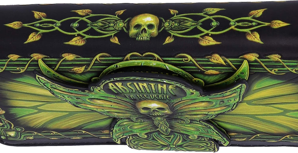 Absinthe La Fée Verte Death's Head Moth Embossed Purse 18.5cm