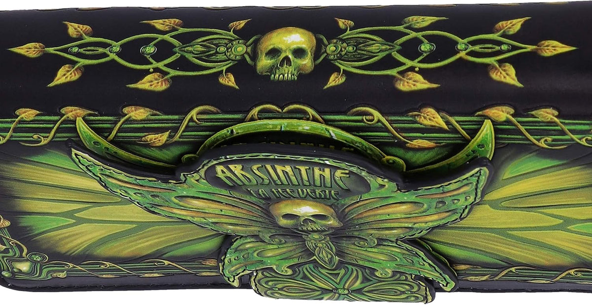 Absinthe La Fée Verte Death's Head Moth Embossed Purse 18.5cm