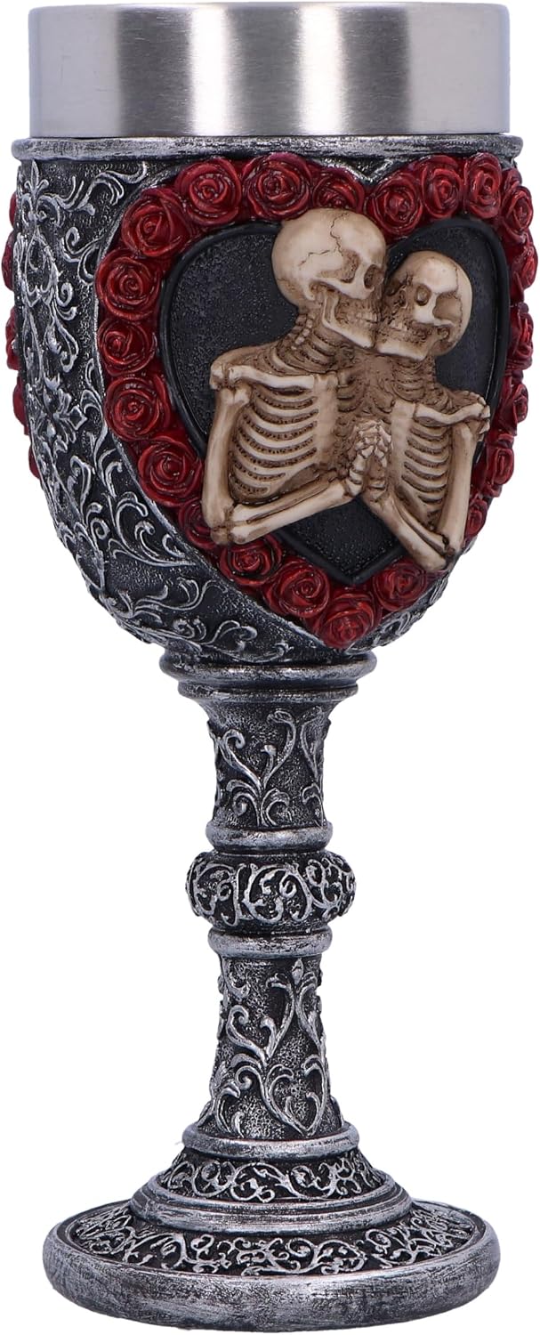 To Have and To Hold Gothic Skeleton Lovers Goblet 19.5cm