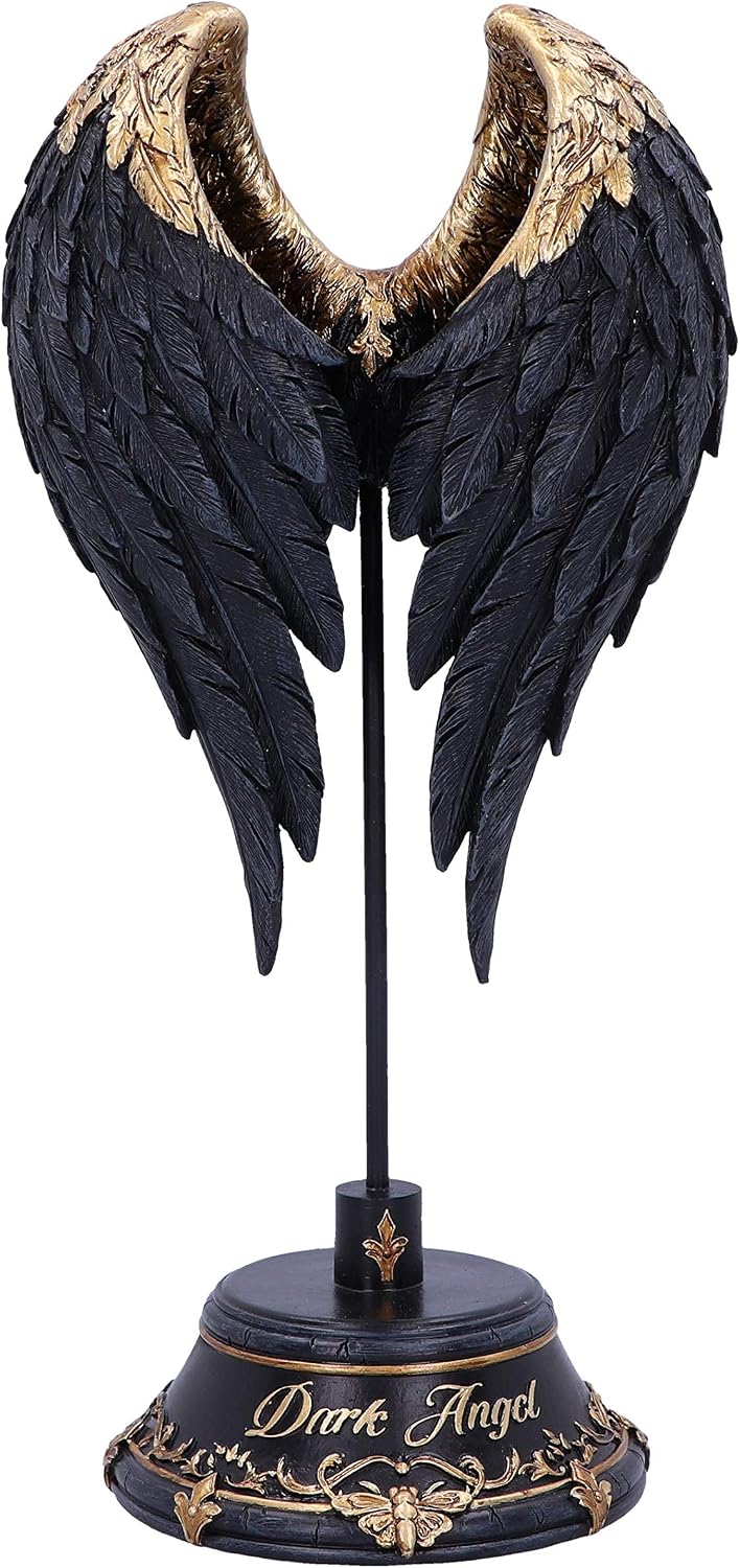 Dark Angel Black & Gold Wings Sculpture 26cm – Nemesis Now