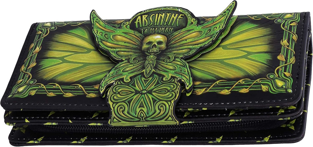 Absinthe La Fée Verte Death's Head Moth Embossed Purse 18.5cm