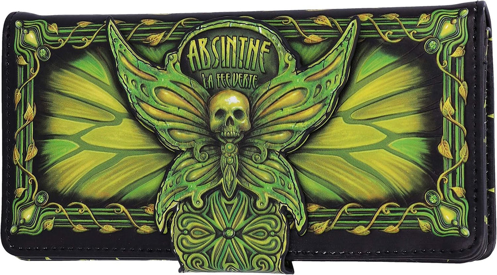 Absinthe La Fée Verte Death's Head Moth Embossed Purse 18.5cm