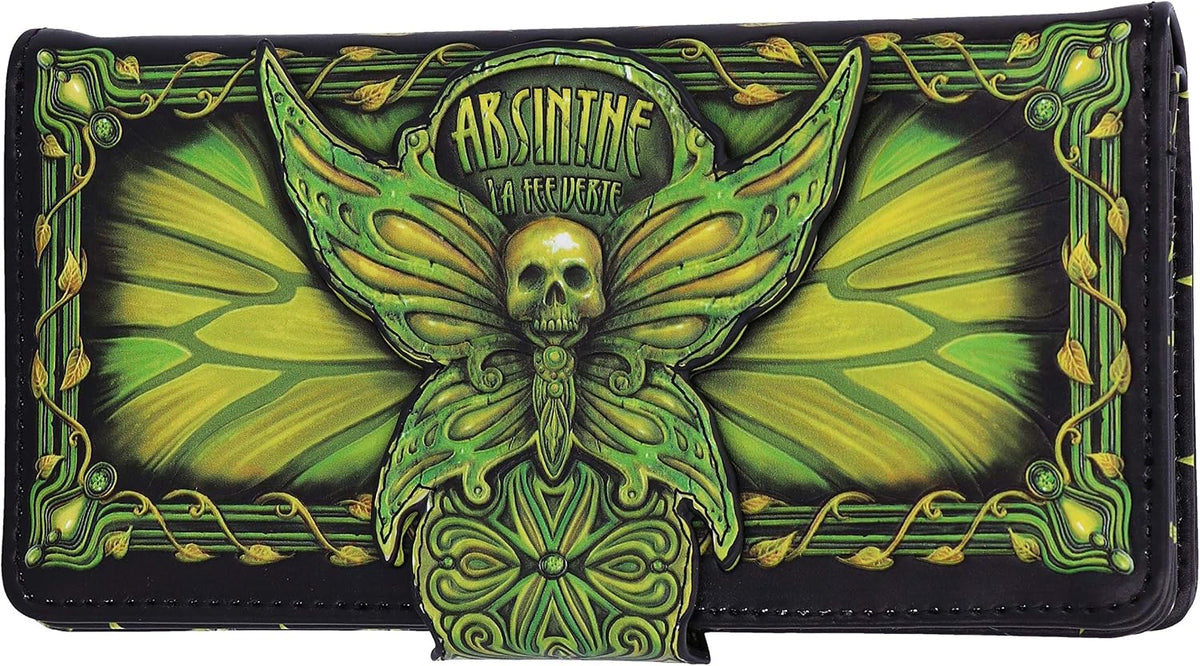 Absinthe La Fée Verte Death's Head Moth Embossed Purse 18.5cm