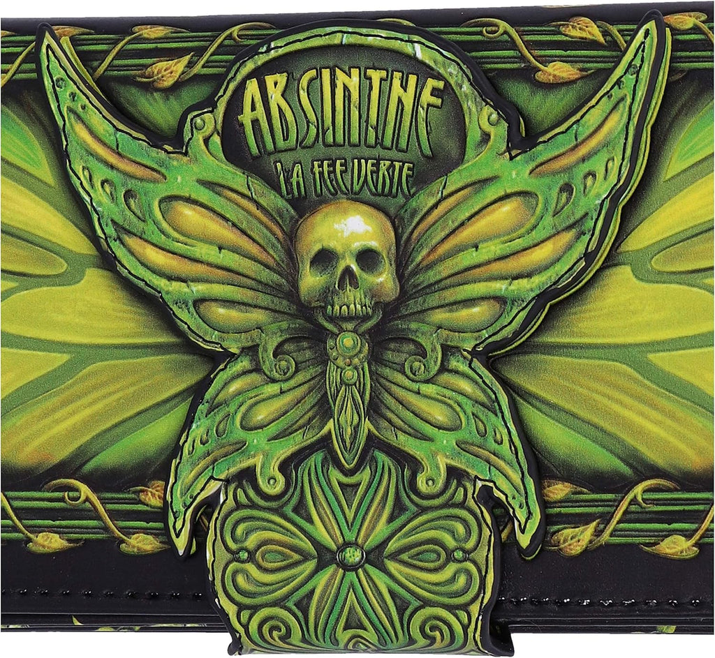 Absinthe La Fée Verte Death's Head Moth Embossed Purse 18.5cm