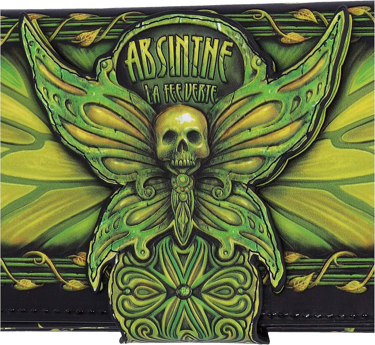 Absinthe La Fée Verte Death's Head Moth Embossed Purse 18.5cm