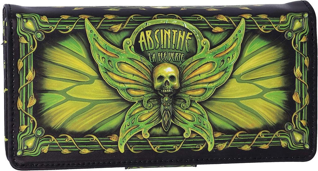 Absinthe La Fée Verte Death's Head Moth Embossed Purse 18.5cm