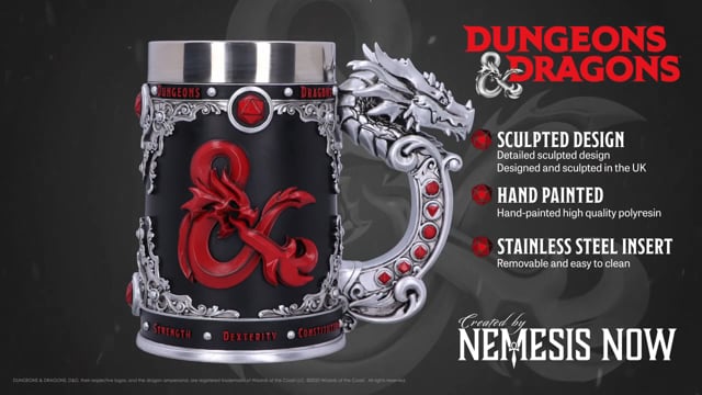 Dungeons & Dragons D20 Dragon Handle Tankard 15.5cm – Nemesis Now