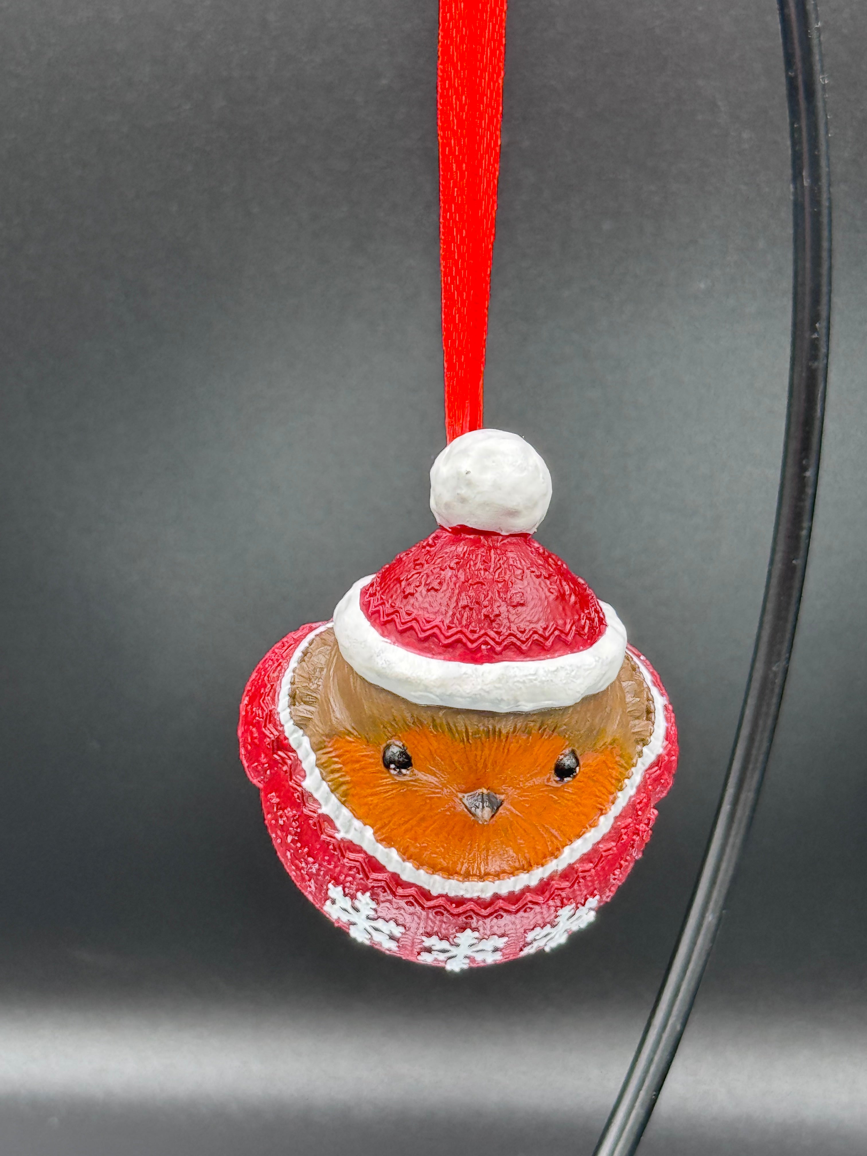 Robin Winter Warmth Hanging Ornament | Festive Robin Decoration | 7cm