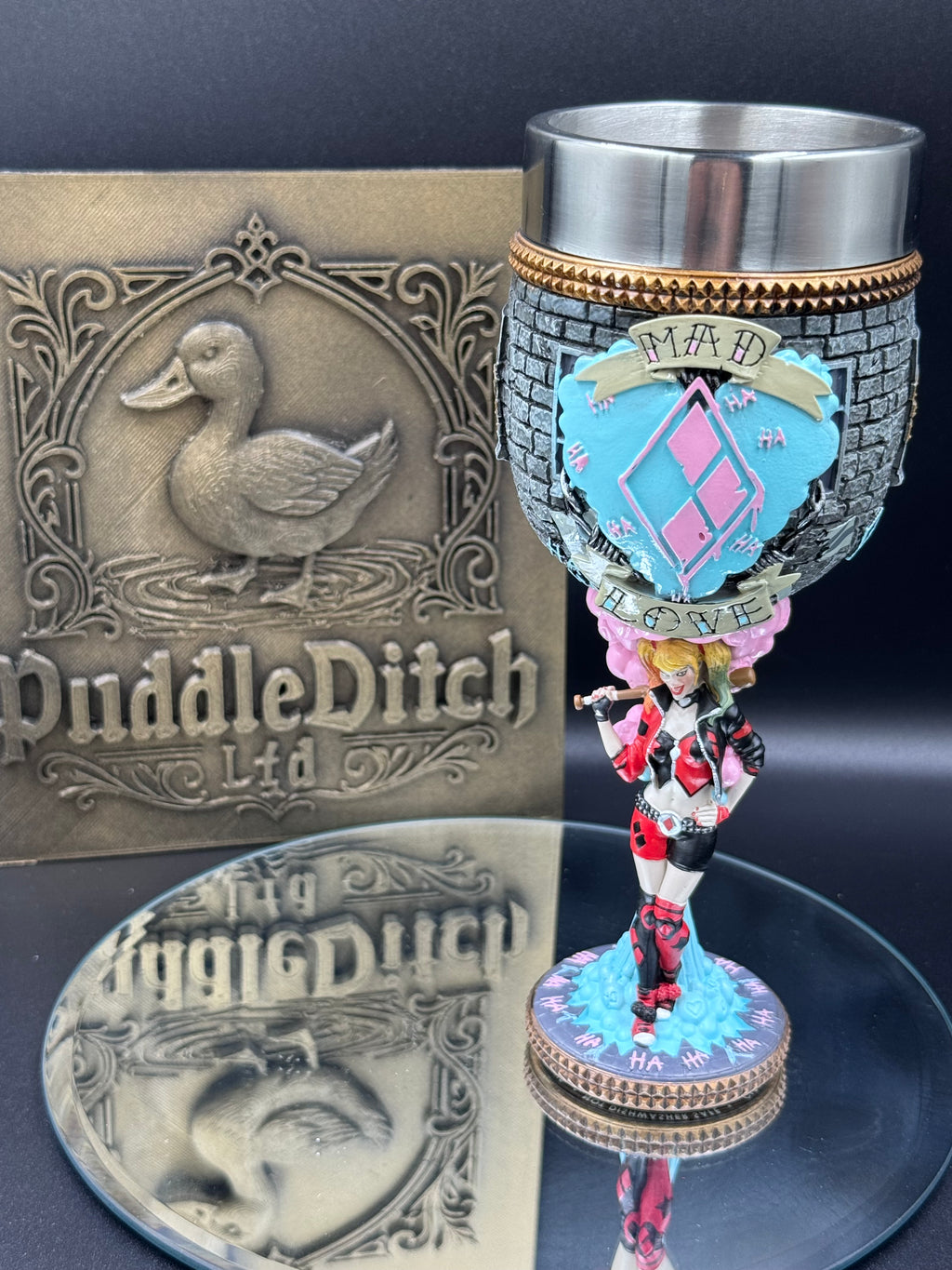 Harley Quinn Goblet DC Batman Official Resin Cup w/ Stainless Steel Liner