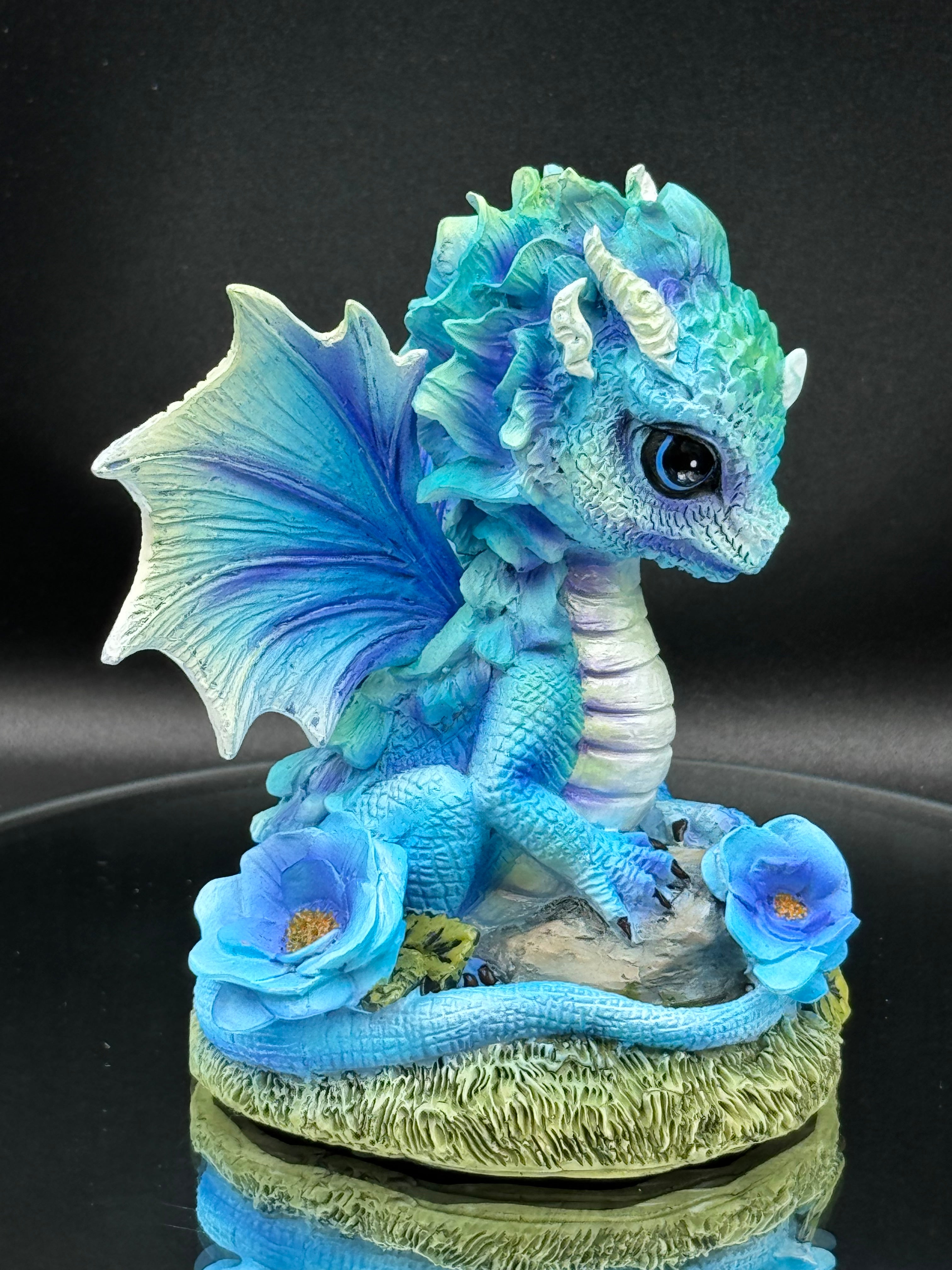 Blue Poppy Flower Dragon 11cm