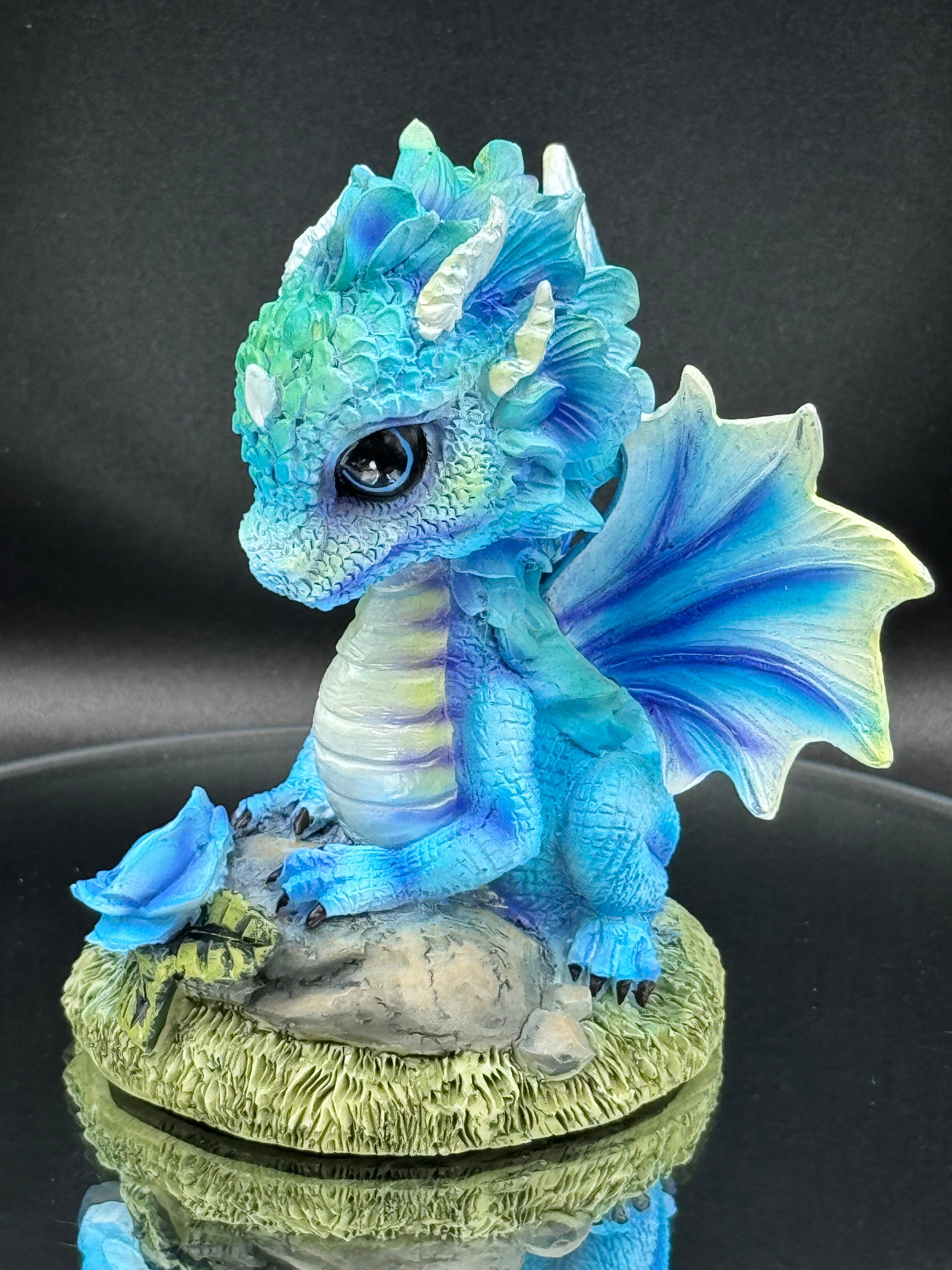 Blue Poppy Flower Dragon 11cm