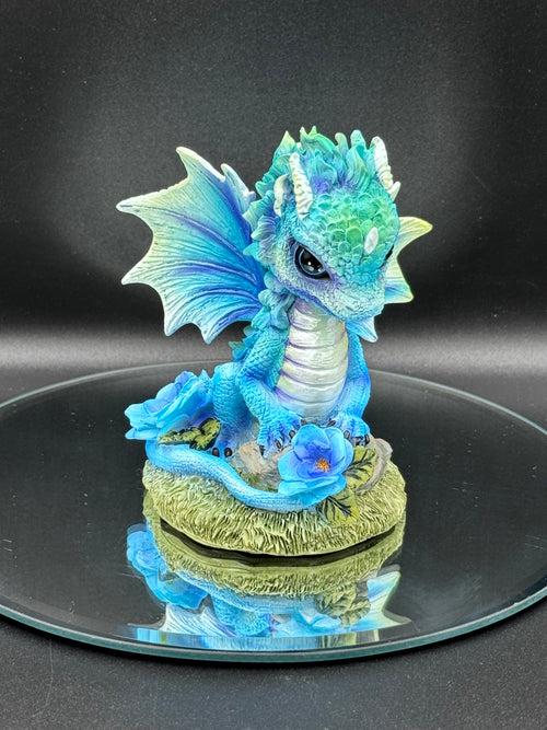 Blue Poppy Flower Dragon 11cm