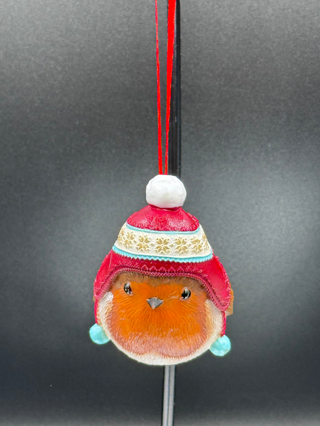 Robin Winter Bobble Hanging Ornament