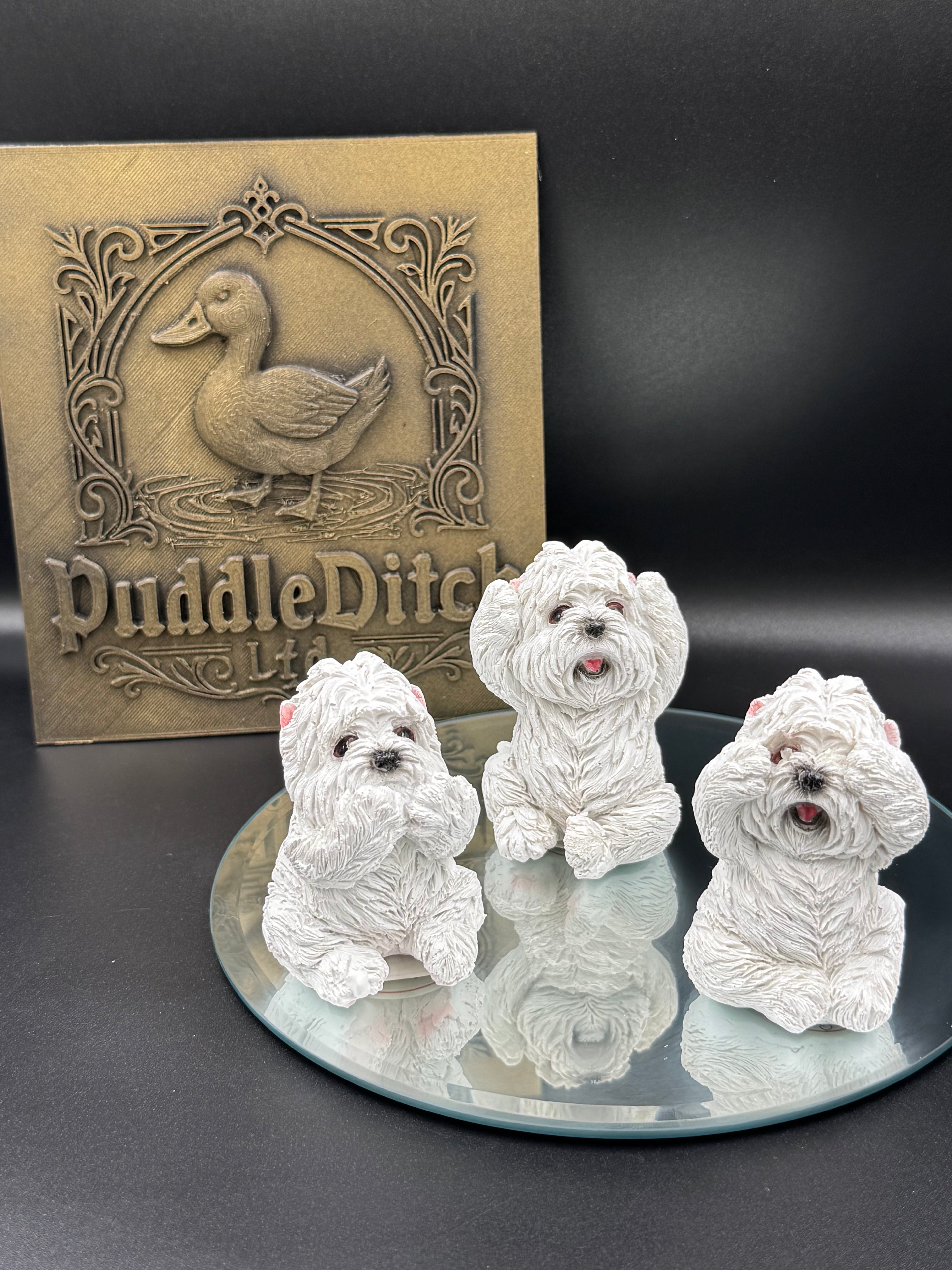 Three Wise Westies Figurine Set | See No Evil, Hear No Evil, Speak No Evil | 8cm