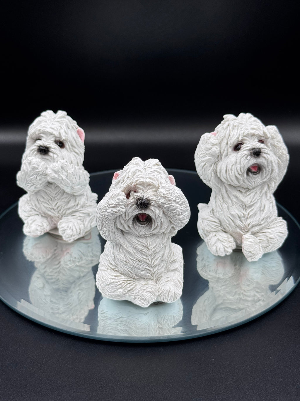 Three Wise Westies Figurine Set | See No Evil, Hear No Evil, Speak No Evil | 8cm