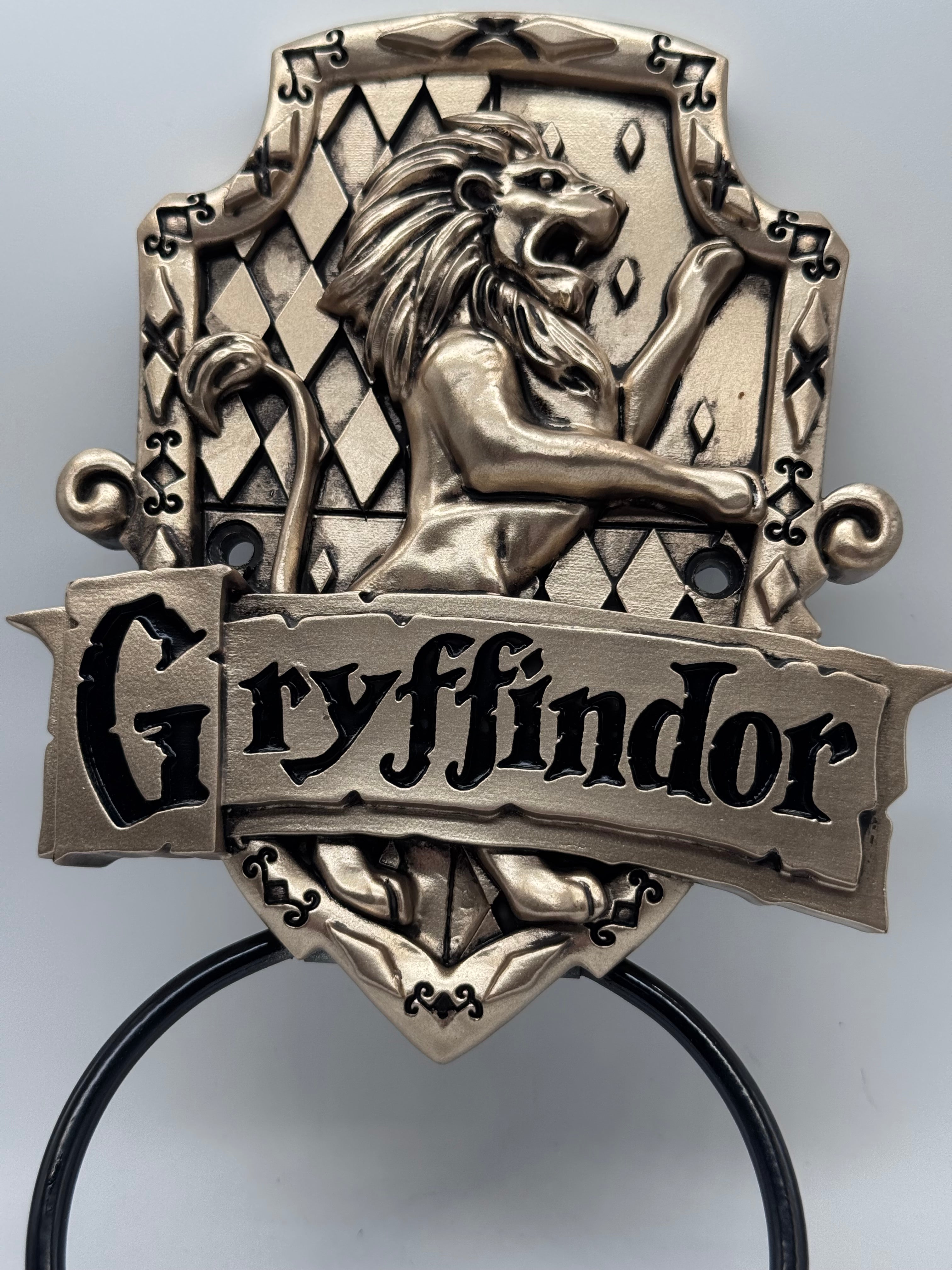Harry Potter Gryffindor Door Knocker 24.5cm, Resin Plaque, Metal Knocker, Bronze