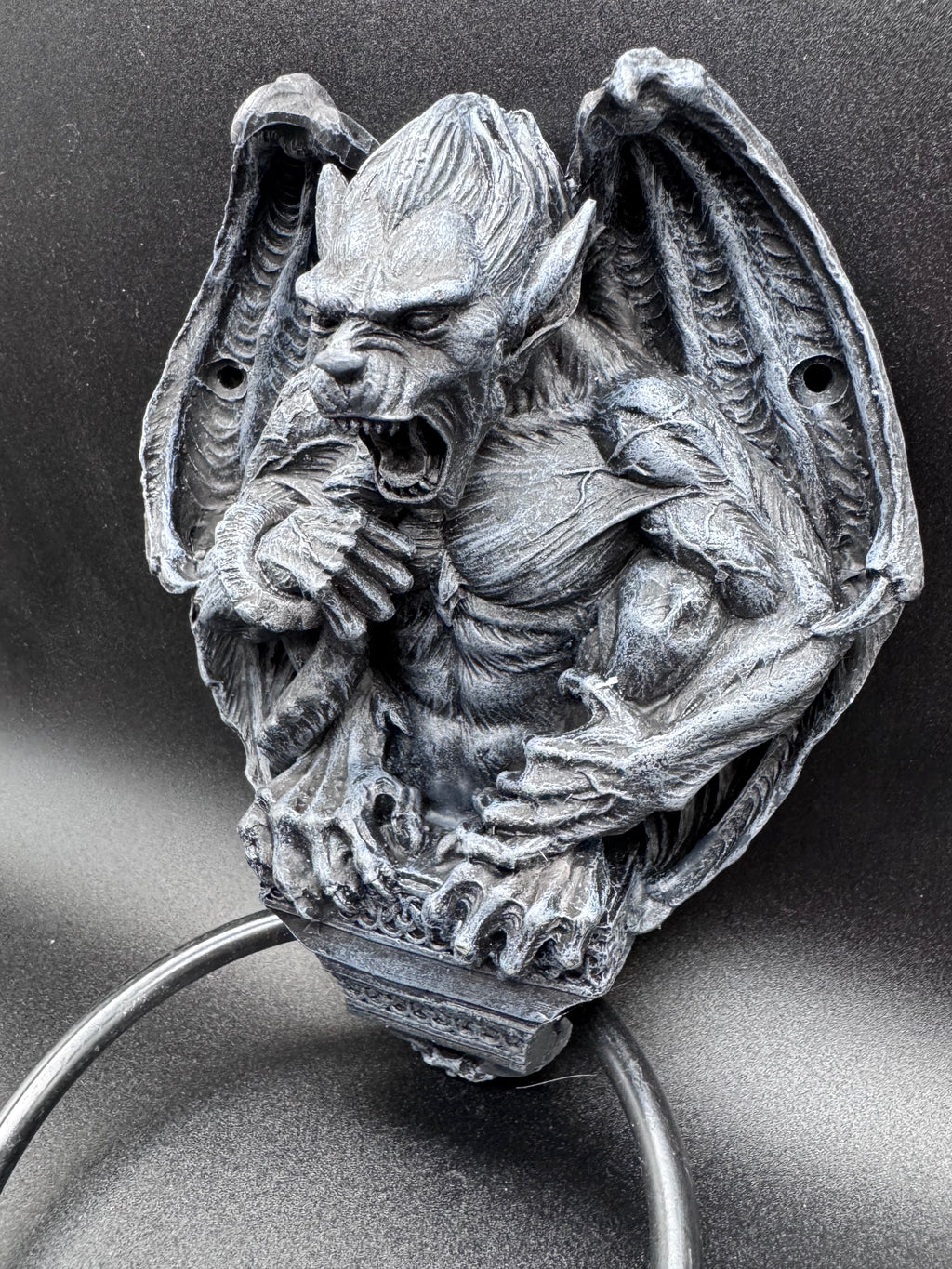 Grotesque Greeting Door Knocker, Black, 21.8cm, Grey