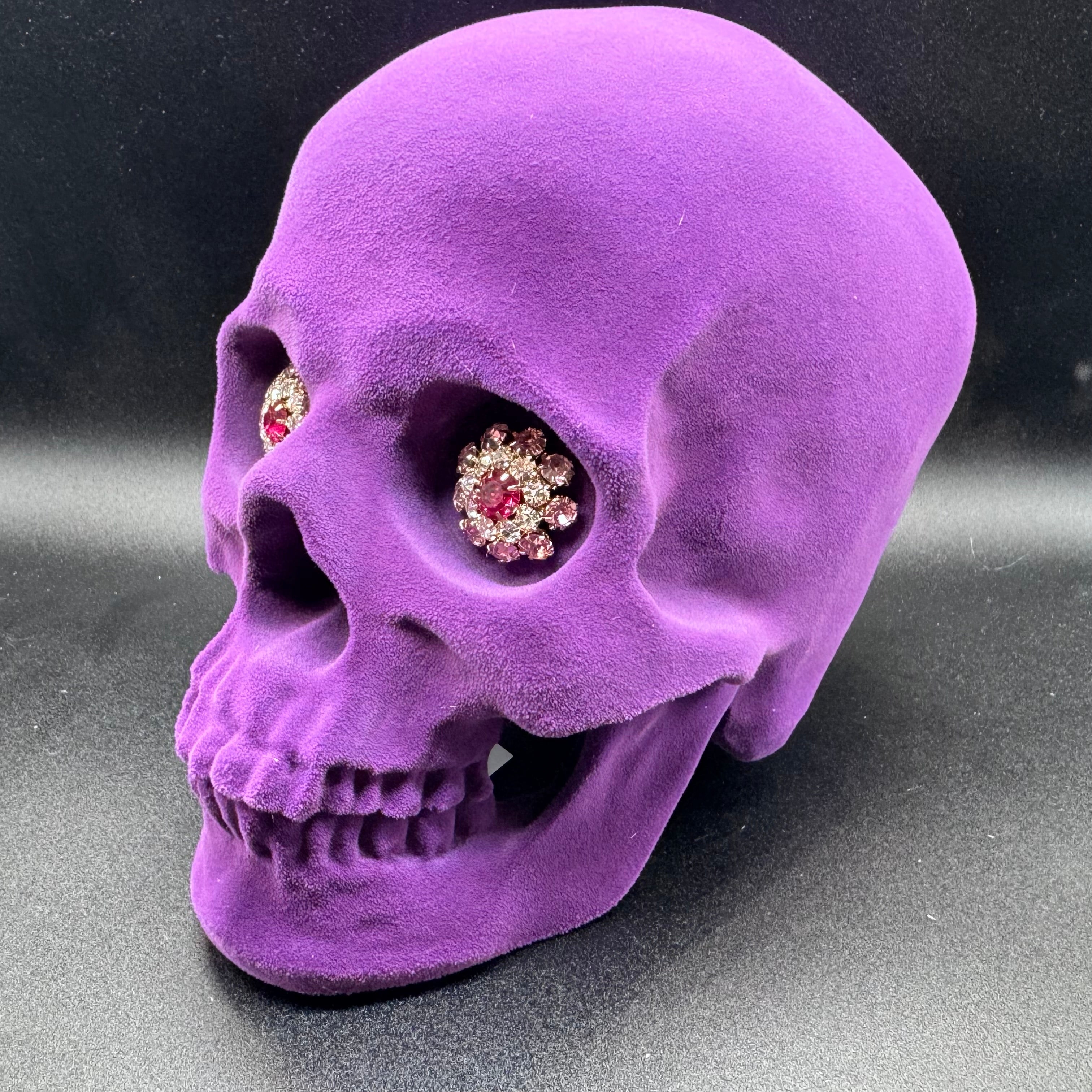 Jewelled Gaze Skull, Purple, 18.7cm
