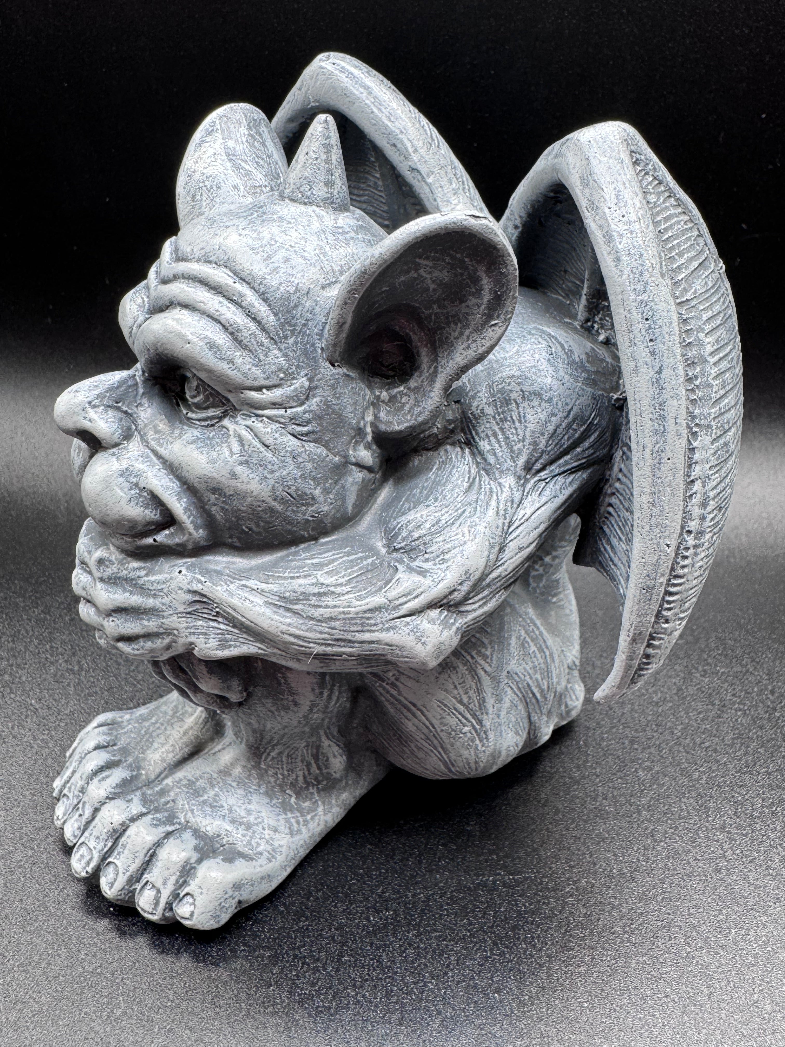 Quasi Dark Black Grotesque Gargoyle Figurine