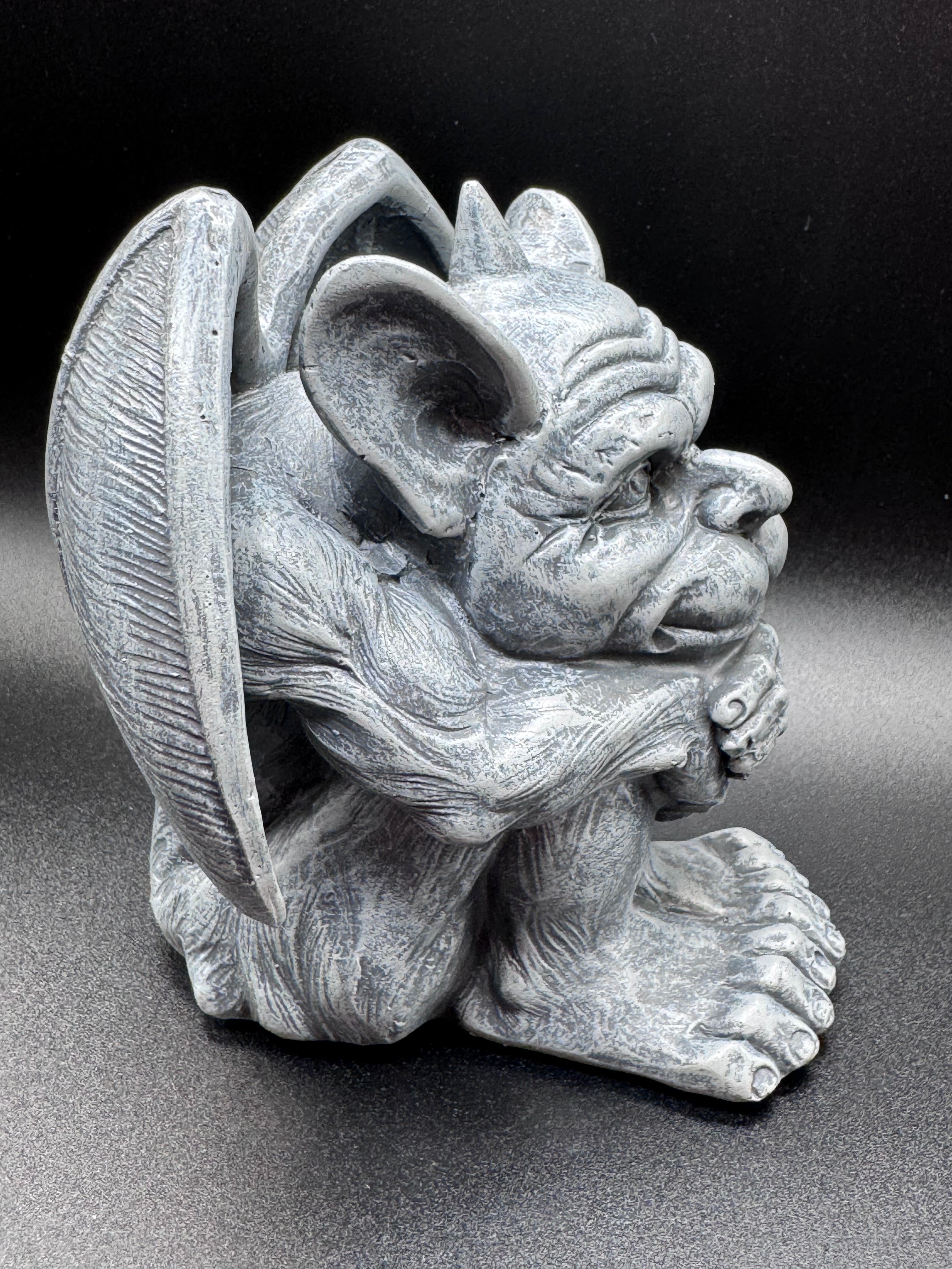Quasi Dark Black Grotesque Gargoyle Figurine