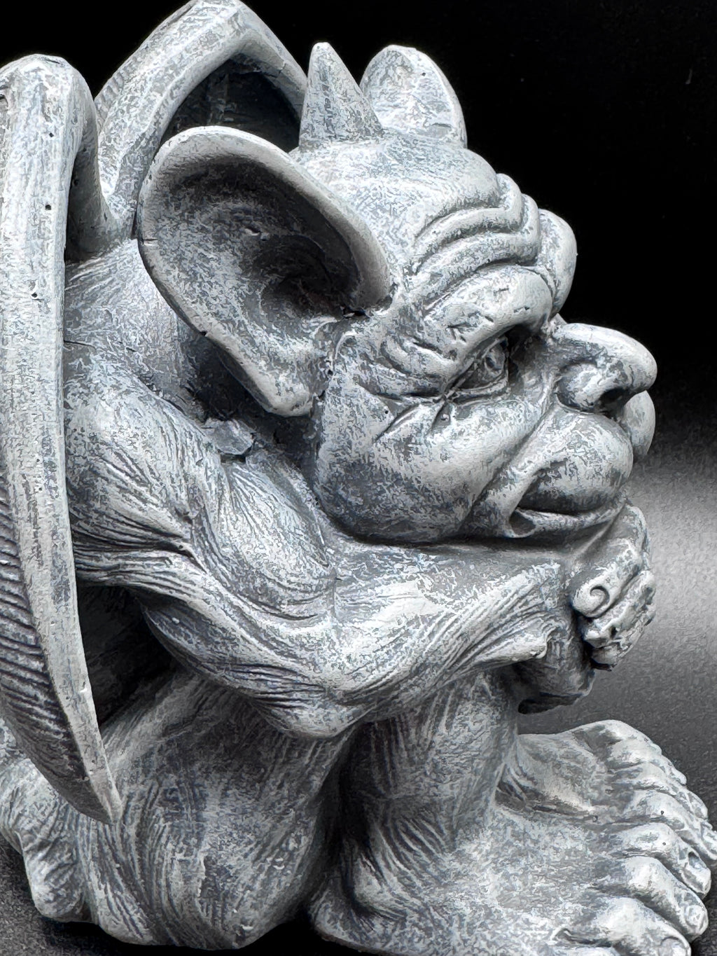 Quasi Dark Black Grotesque Gargoyle Figurine