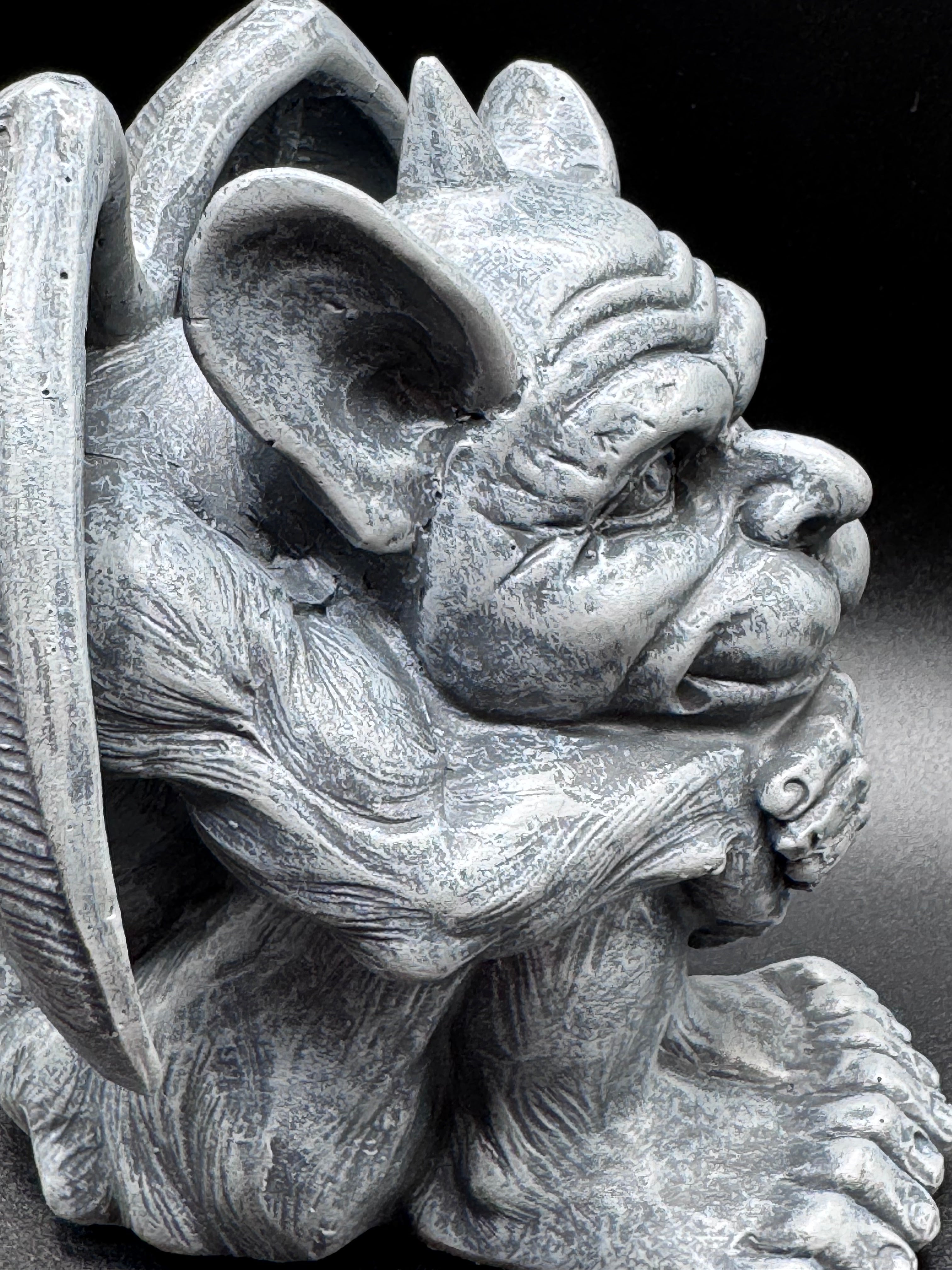 Quasi Dark Black Grotesque Gargoyle Figurine