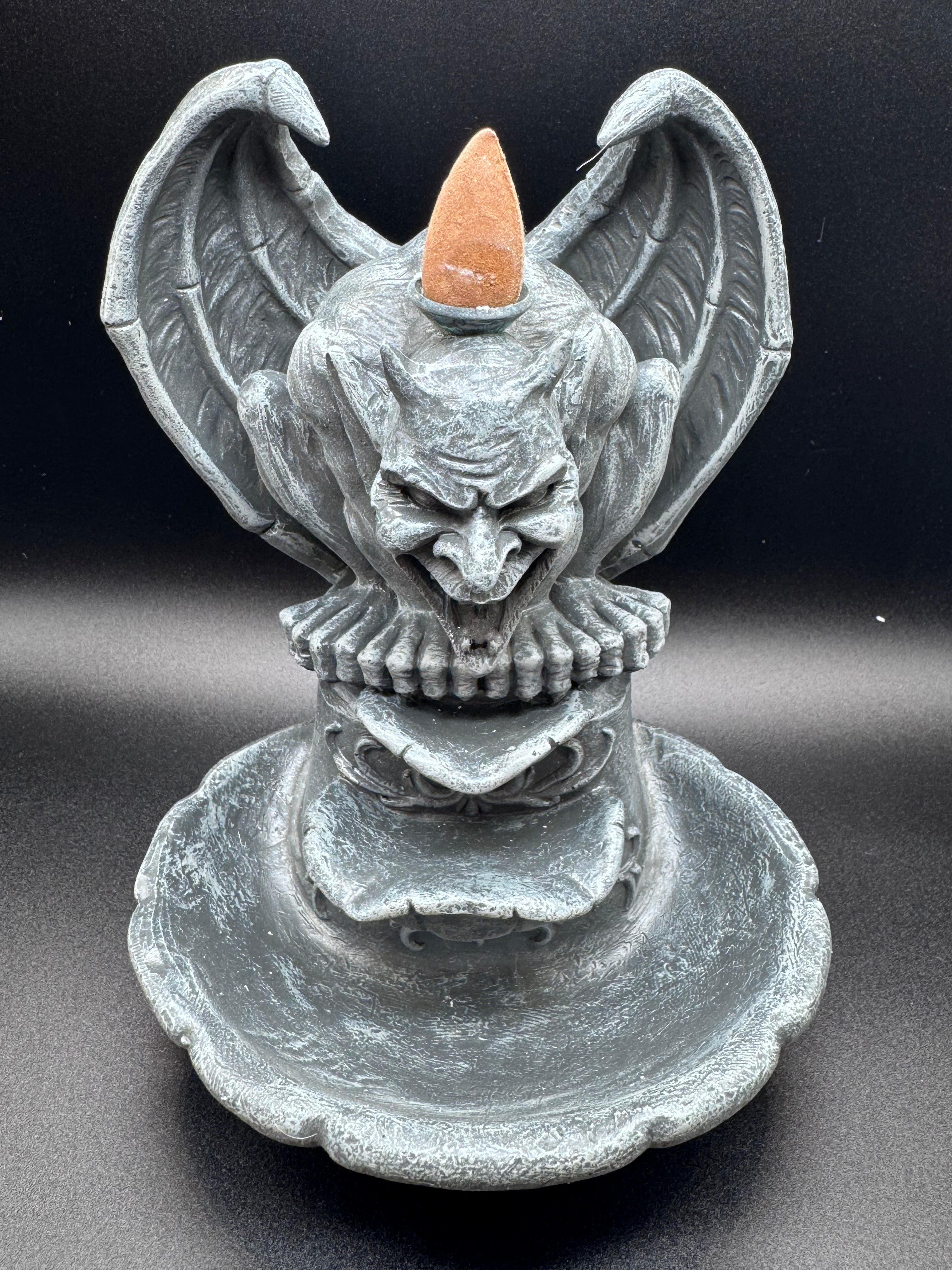 Grotesque Smoke Backflow Incense Burner 17.8cm, Grey