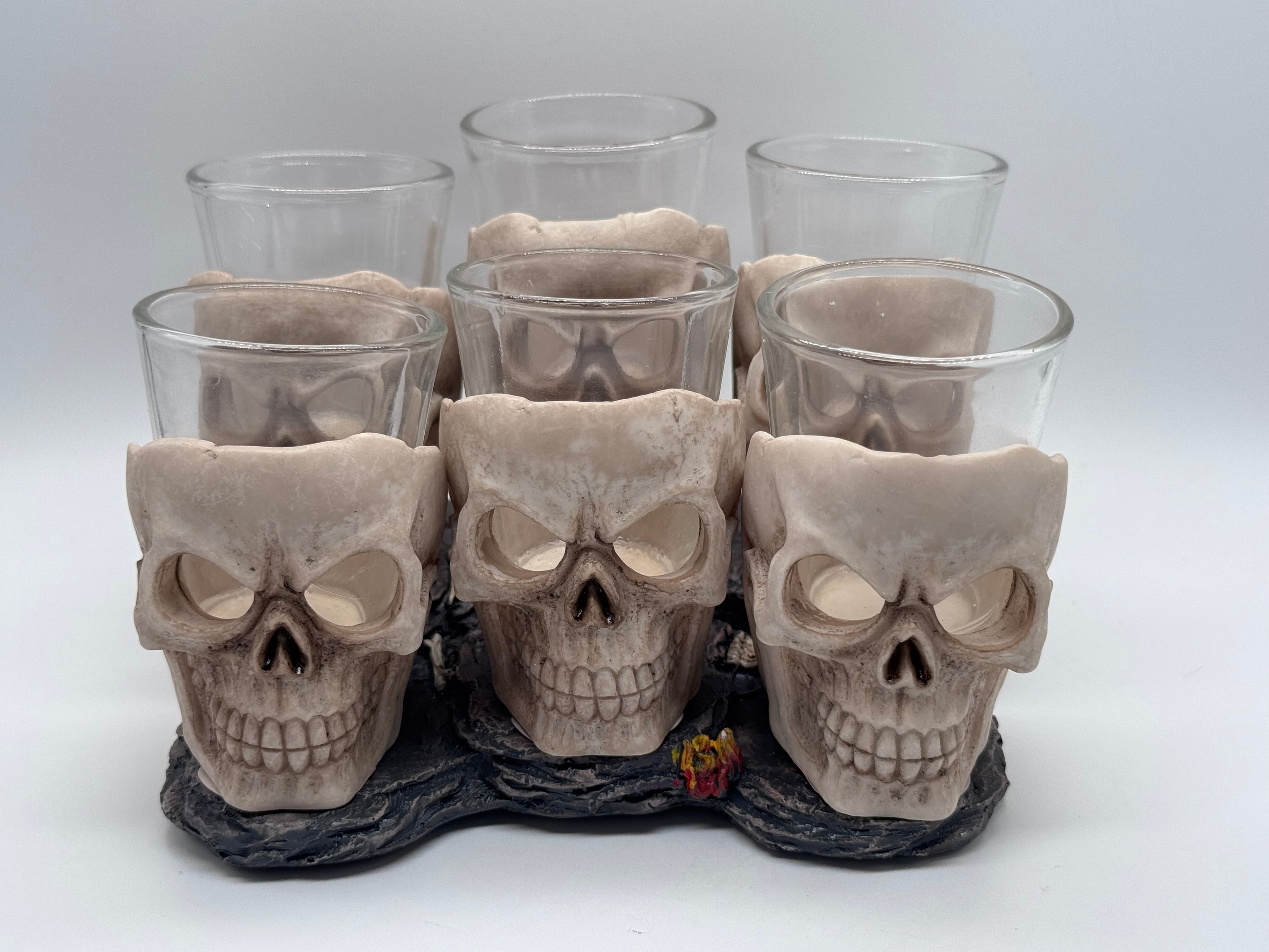 Six Shooter Skulls Skull Shot Glass Set