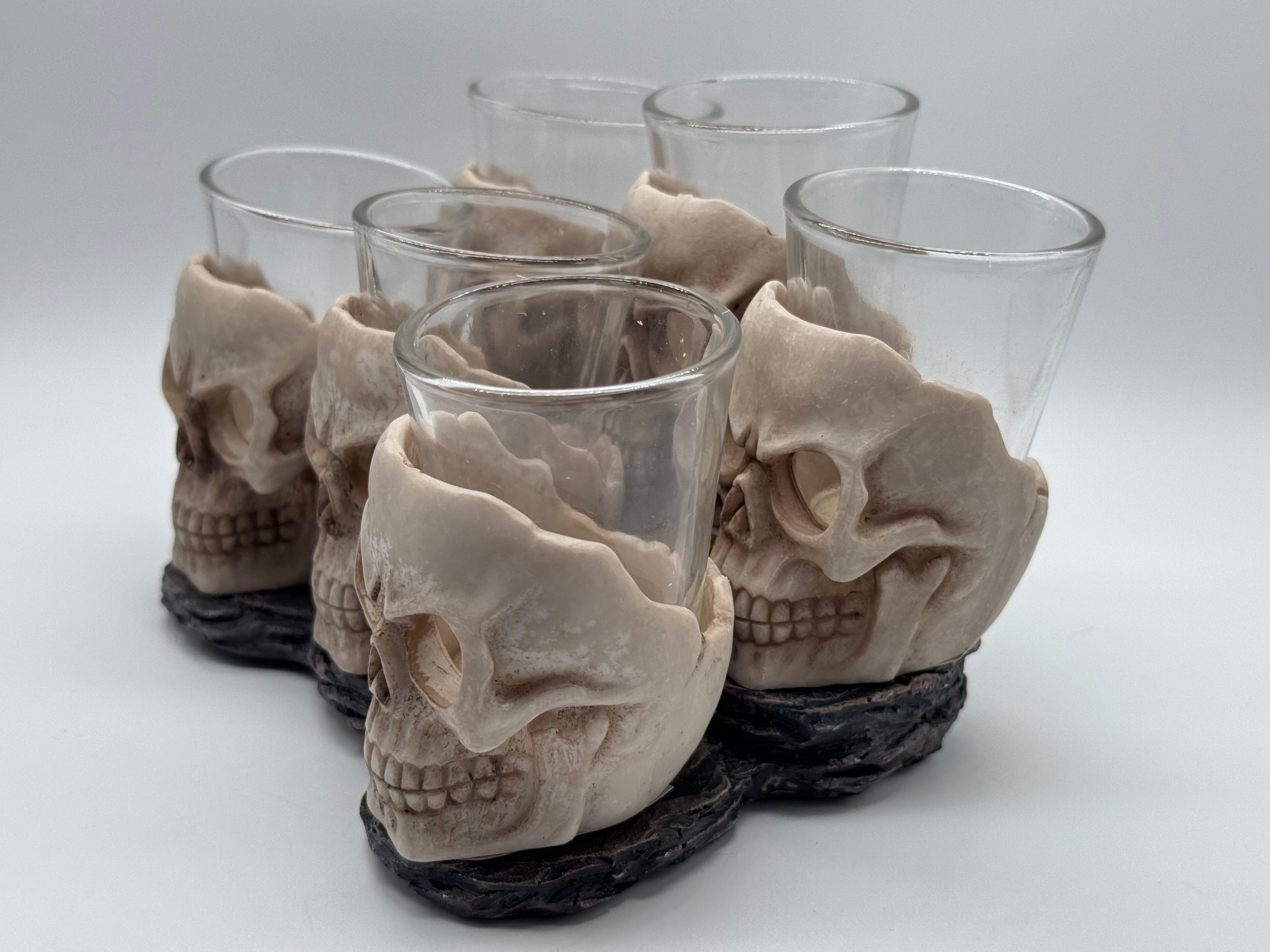 Six Shooter Skulls Skull Shot Glass Set