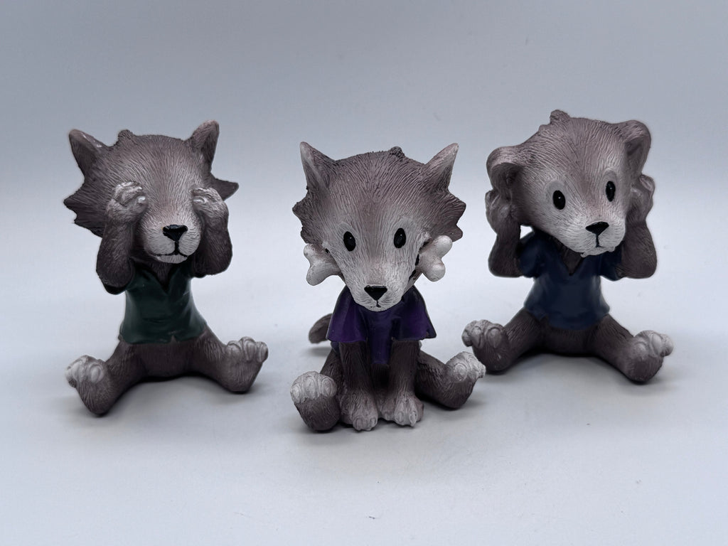 Three Wise Werewolf Collectible Figurines 7.5cm