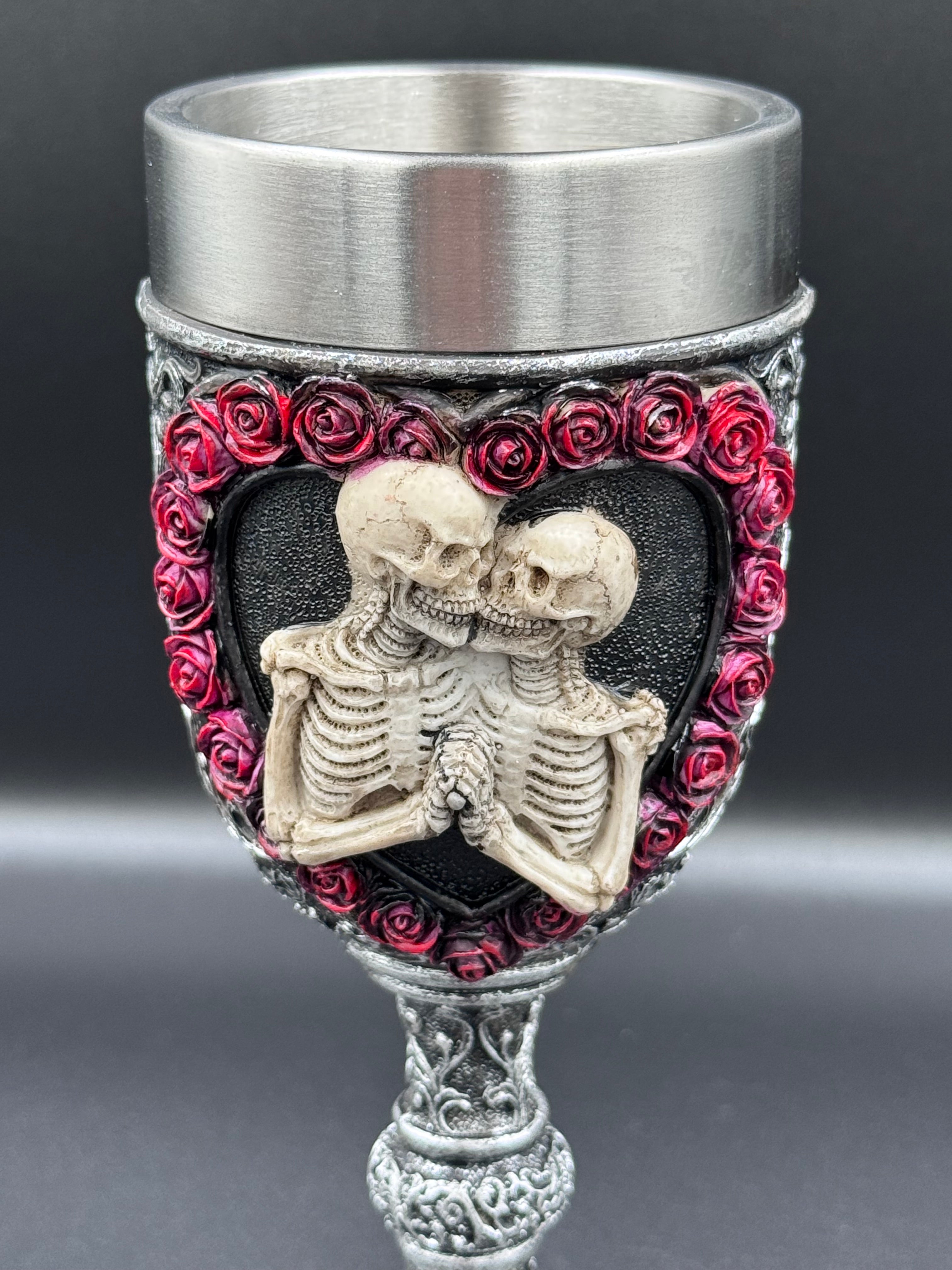 To Have and To Hold Skeleton Lovers Goblet 19.5cm